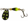 Cuiller Tournante Daiwa Silvercreek Spinner 4g (Black/ Yellow Dots) -Pêche Fournitures Magasin cuiller tournante daiwa silvercreek spinner 4g black yellow dots