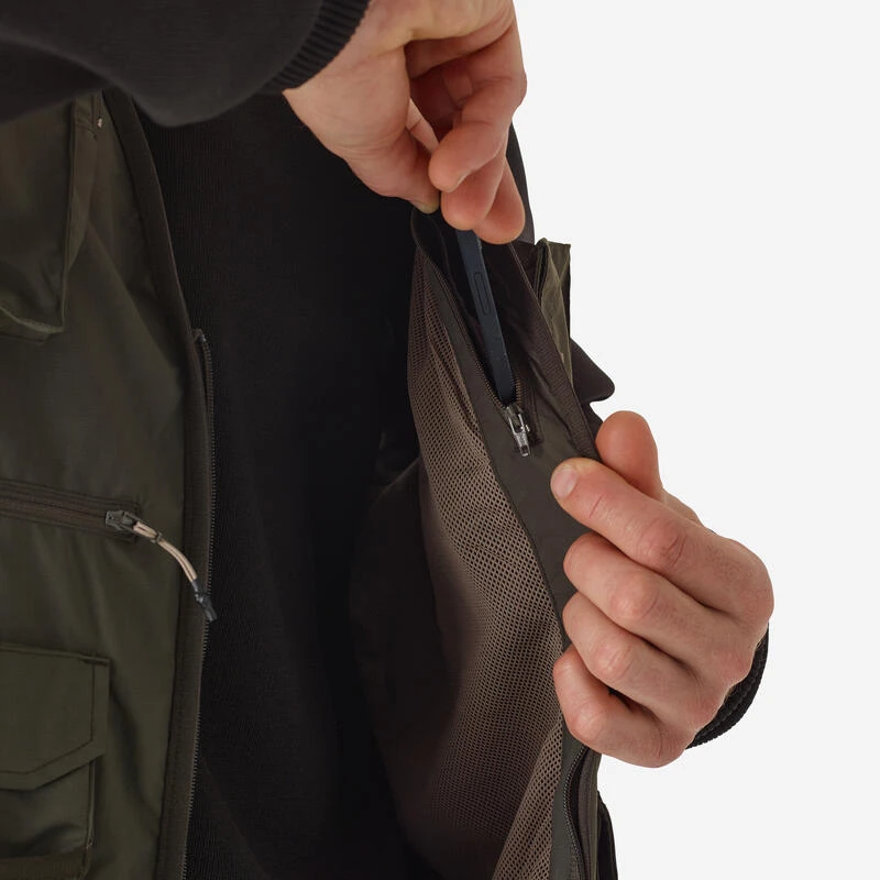 GILET De Pêche 500 Kaki 10 GILET De Pêche 500 Kaki – Image 8